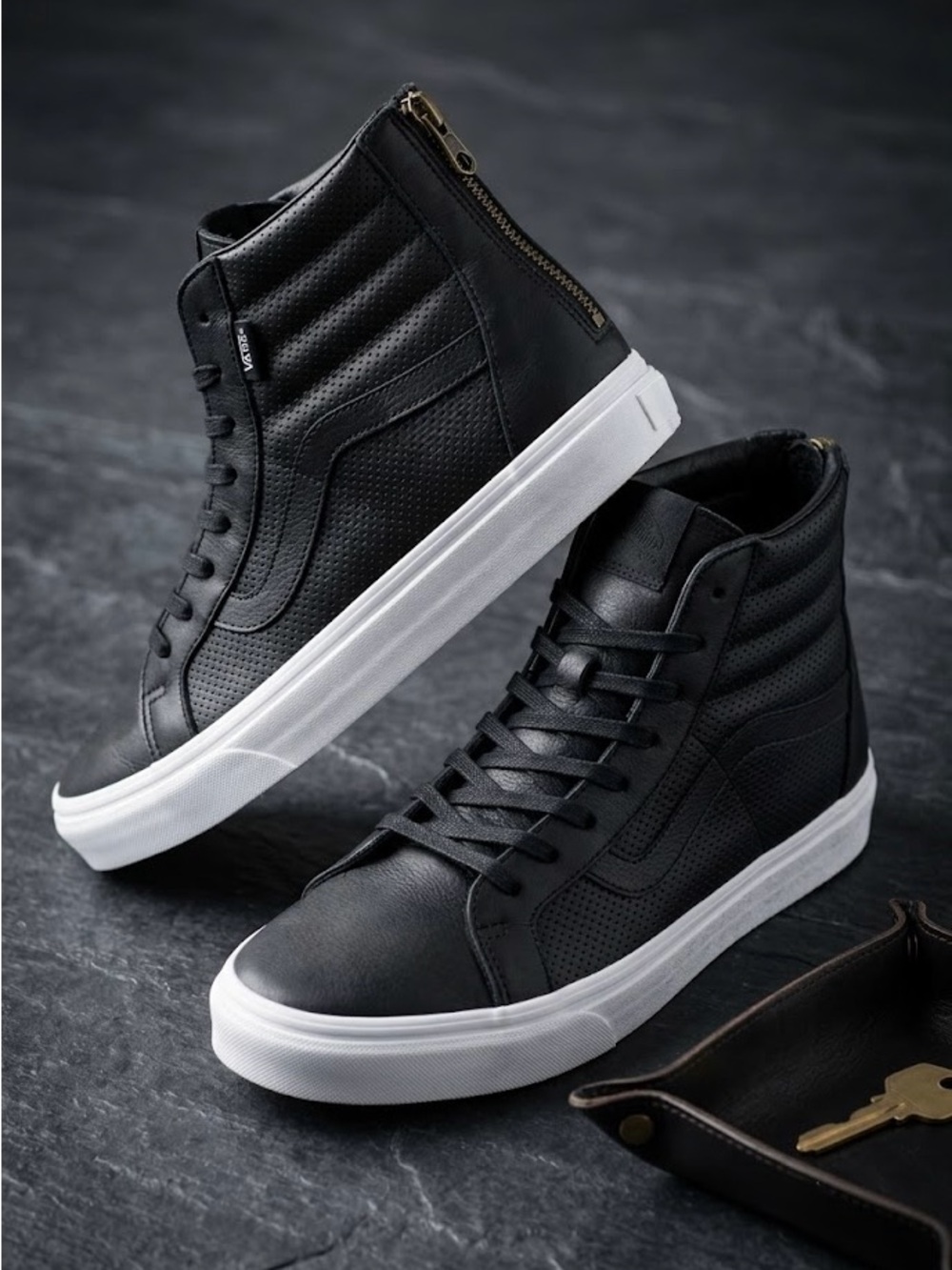 Vans Black High-Top Sneakers with White Sole